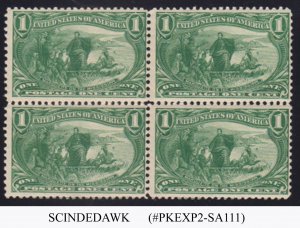 UNITED STATES USA - 1898 1c SCOTT#285 CAT VALUE=330.00 USD - BLOCK OF 4 - MNH