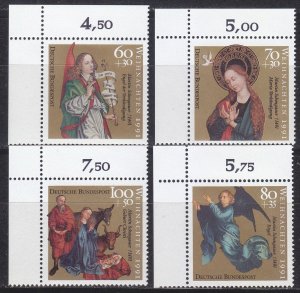 GERMANY BUND [1991] MiNr 1578-81 ( **/mnh ) [01] Weihnachten Eckrand