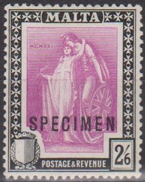 Malta #111 F-VF Unused \Specimen\ Overprint (A11365)