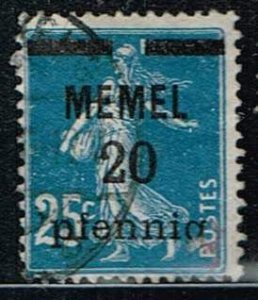 Memel, Scott#20 used,  The Sower, Surcharged and Overprinted 'MEMEL'