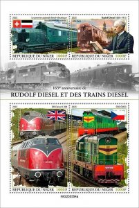 2024/03 - NIGER  - RUDOLF DIESEL          4V    MNH **