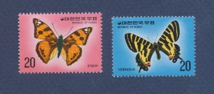 KOREA - Scott 1004-1005 - FVF MNH - Butterfly - 1976