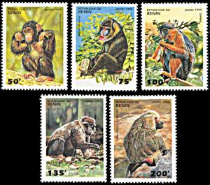 Benin 755-759, MNH, Primates