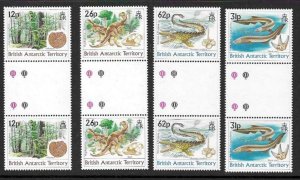 BRITISH ANTARCTIC TERR. SG188/91 1991 AGE OF DINOSAURS IN GUTTER PAIRS MNH 