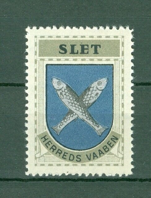 Denmark. Poster Stamp 1940/42. MNG. District: Slet. Coats Of Arms. Fish