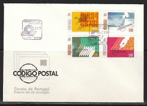 Portugal, Scott cat. 1404-1407. Postal Code issue. First day cover. ^