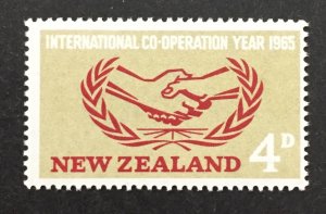 New Zealand 1965 #373, International Cooperation Year, MNH.