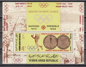 Yemen Arab Rep., Mi cat. 773. BL74 A. Grenoble Winter Olympics s/sheet. ^