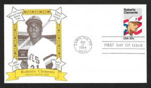 UNITED STATES FDC 20¢ Roberto Clemente 1984 Cacheted