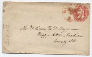 1850s Rushville IL U1 nesbitt stamped envelope [h.4587]