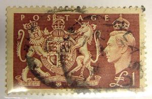 B663 GB sc289 1 pound Geo V U cv $22.50