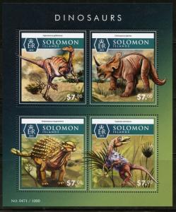 SOLOMON ISLANDS 2015 DINOSAURS SHEET MINT NH