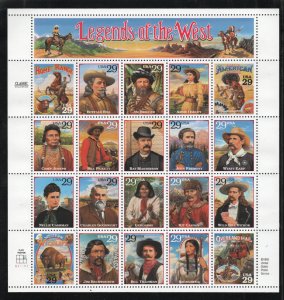 ALLY'S US Plate Block Scott #2869 29c Legends of the West [20] MNH F/VF [F-36]