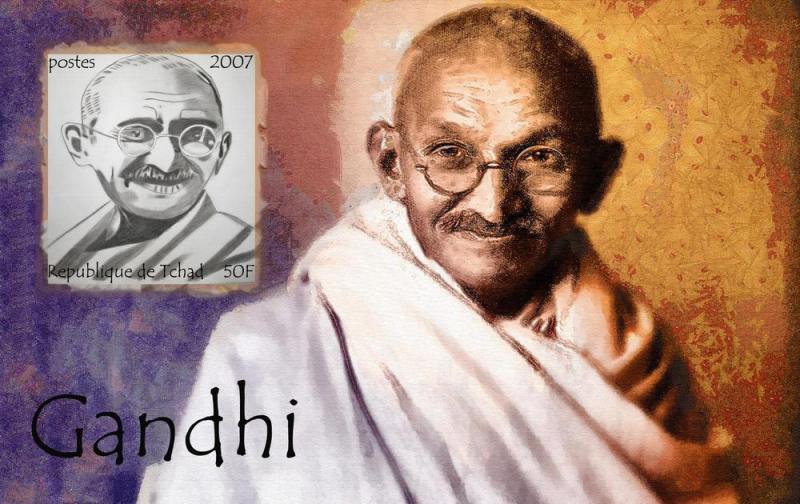 TCHAD CHAD SHEET IMPERF GANDHI NOBEL PRIZE