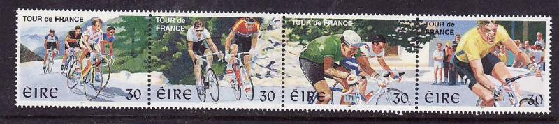 Ireland-Sc#1136a-unused NH strip-Sports-Tour de France Bicycle Race-1998-