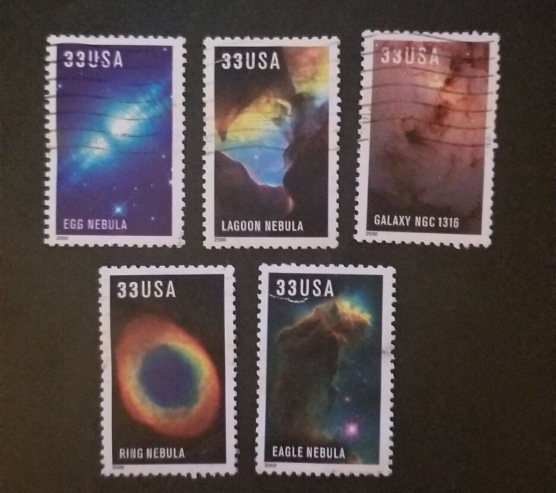 OFF paper US Scott 3384-88 Edwin Powell Hubble 33c (used set of 5) Stamps T7000