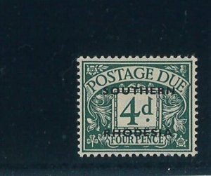 P3133 A - SOUTHERN RHODESIA, TAX STAMP, SG D 6 VERY WELL CENTERED-