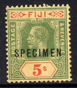 Fiji 1912-23 KG5 MCA 5s green & red on yellow overpri...