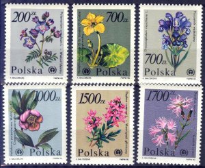 Poland 1990 Plants Flowers Mi. 3282/7 MNH