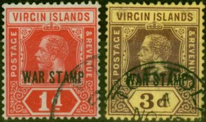 Virgin Islands 1916 War Stamp Set of 2 SG78-79 Fine Used