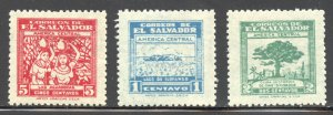 El Salvador Scott 593-95 Unused LHOG - 1946-47 Salvador Places/Culture