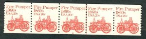 #1908 Fire Pumper #12 MNH plate number coil PNC5