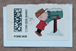 United States #CVP98 (49c) Charlie Brown & Mail Box USED (2015) on paper