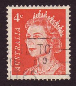 Australia 1966 Sc#397, SG#385 4c Red QEII Definitive USED.