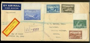 Special Delivery Airmail to Ireland 1946 PEACE issue cover Canada