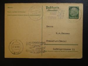 1937 Konigsberg to Frankfurt Germany Lot of 6 Airmail Cancel Postcard Covers