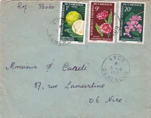French Colonies AYOS 1969 Cancels Flowers & Citrus Fruit Stamps Cover Ref 44735