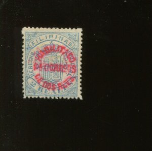 Philippines 129A 1881 2r on 2r Blue RARE Unused Stamp with PF Cert (Bz 427)