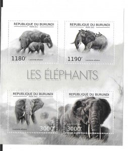 Burundi 2012 Wild Life Elephant Sheet MNH C16