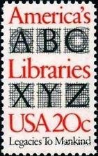 SCOTT  2015  AMERICAN LIBRARIES 20¢  SINGLE  MINT NEVER HINGED  SHERWOOD STAMP