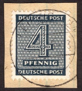 1945, Germany, West Saxony, 4pf, Used, Sc 14N2