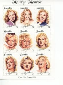 1995 Gambia Marilyn Monroe 1601 MS9 MNH