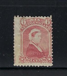 NEWFOUNDLAND SCOTT #35 1868-94 VICTORIA 6 CENT (DULL ROSE) USED