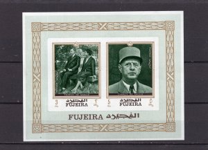 FUJEIRA 1970 FAMOUS PEOPLE/CHARLES DE GAULLE S/S MNH