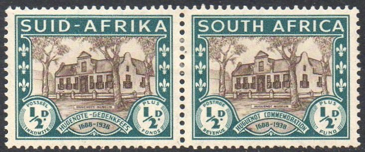 South Africa 1939 ½d + ½d Old Vicarage, Paarl (Huguenot Commemoration) MH