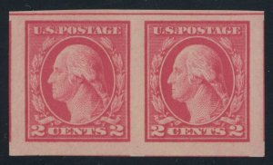 USA 482 - 2 cent Imperf Unwatermarked pair - Superb Jumbo Mint nh
