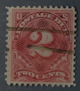 United States #J46a Used FN Rose Carmine Light Hand(?) Cancel