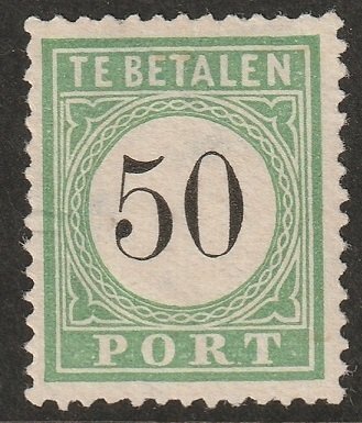 Netherlands Antilles 1889 Sc J10 postage due MNG open lijst plate flaw type I