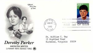 USA 1992 Sc 2698 Typed PCS Cachet FDC Dorothy Parker American Writer