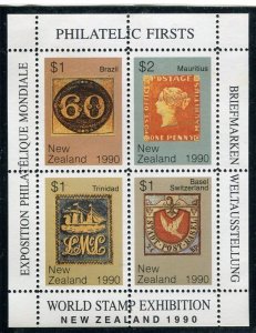 NEW ZEALAND; 1990 World Stamp Expo fine MINT SPECIAL SHEET