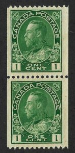 Doyle's_Stamps: Canada 1915 Green 1c KGV  Vertical Coil Pair -- Scott #131*/**