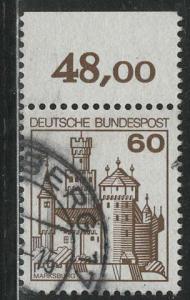 Germany Bund Scott # 1237, used, variation sheet printing