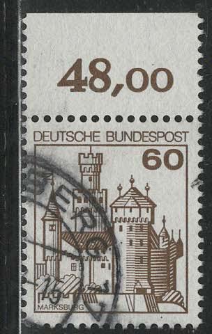 Germany Bund Scott # 1237, used, variation sheet printing