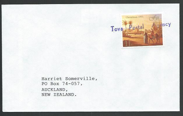 FIJI 1991 cover TOVA POSTAL AGENCY cancel..................................51929