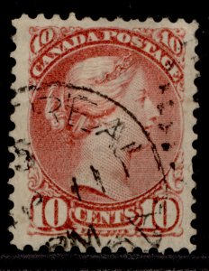 CANADA QV SG110, 10c carmine-pink, USED. Cat £45. CDS