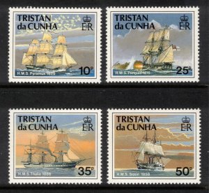 TRISTAN DA CUNHA 1990 Royal Navy Warships; Scott 487-90, SG 505-08; MNH